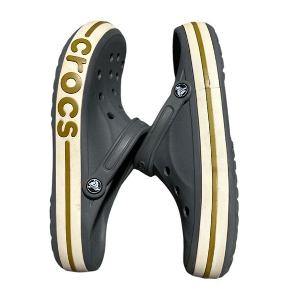 Crocs Croc Baya Band Slip On Clogs Mens 10 Womens 12 Iconic Comfort‎ Gray - Picture 3 of 8